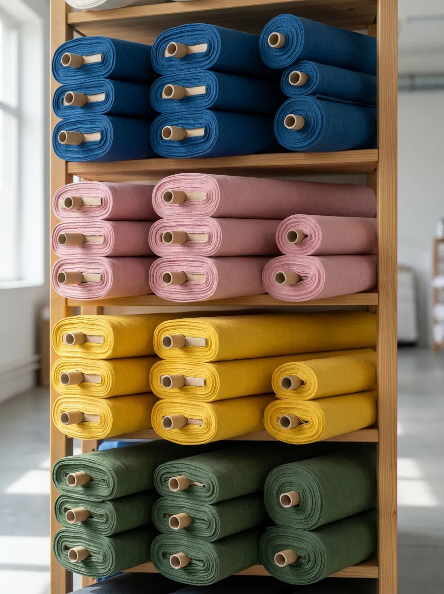 Muestras de tela sobre mesa