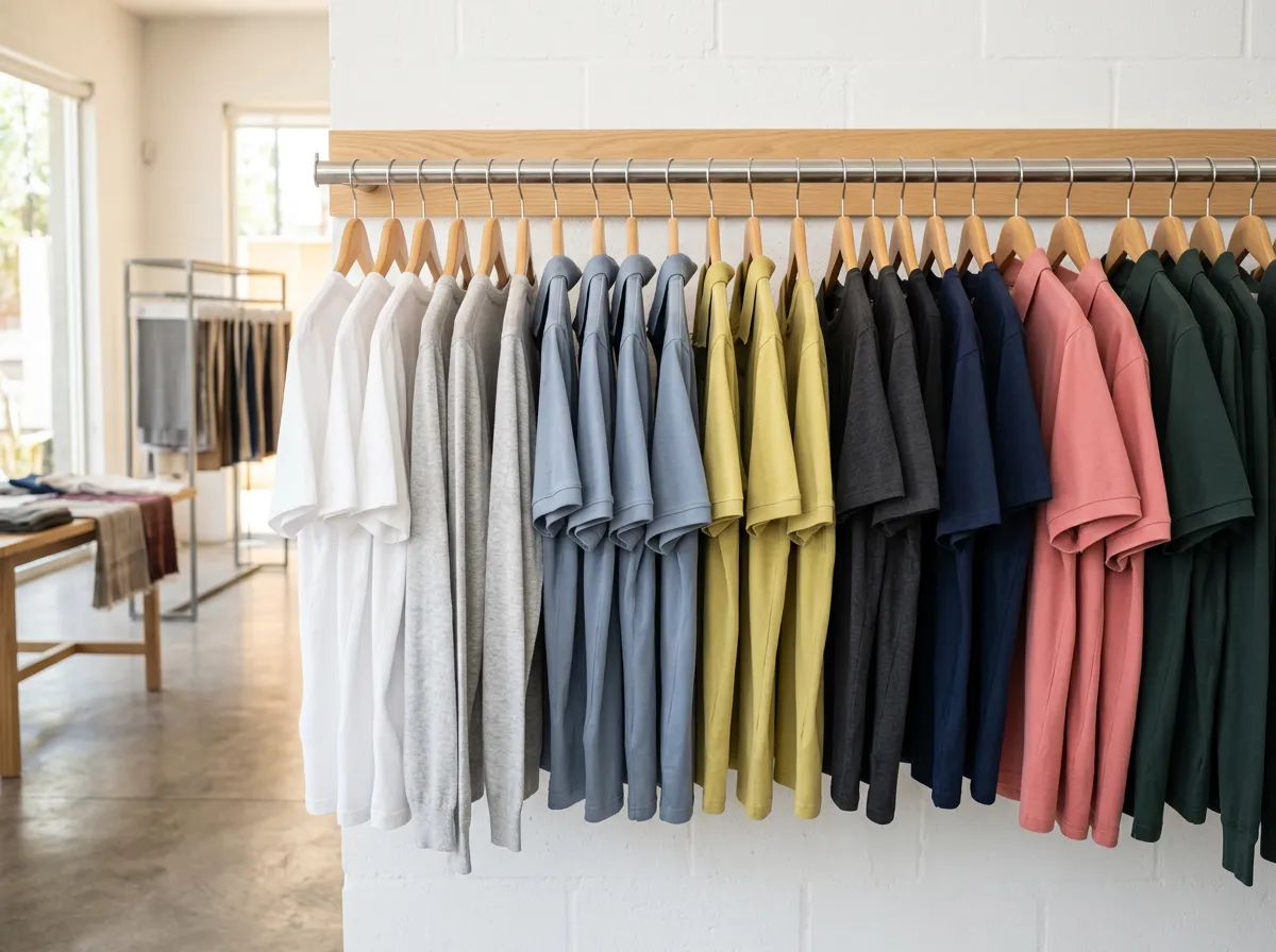 Prendas colgadas en tienda
